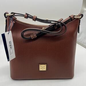 Dooney & Bourke Saffiano Leather Hobo Handbags Amber Brown